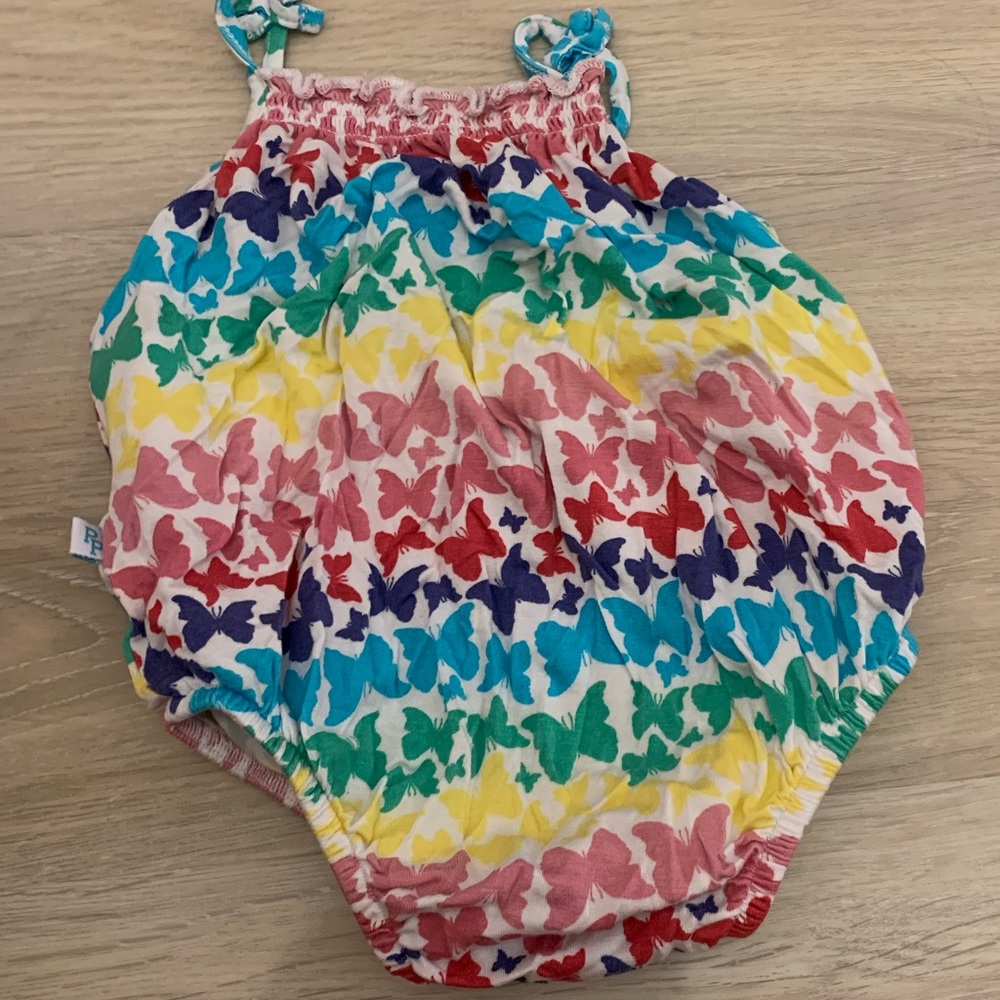 Posh Peanut Rainbow Butterfly Bubble romper